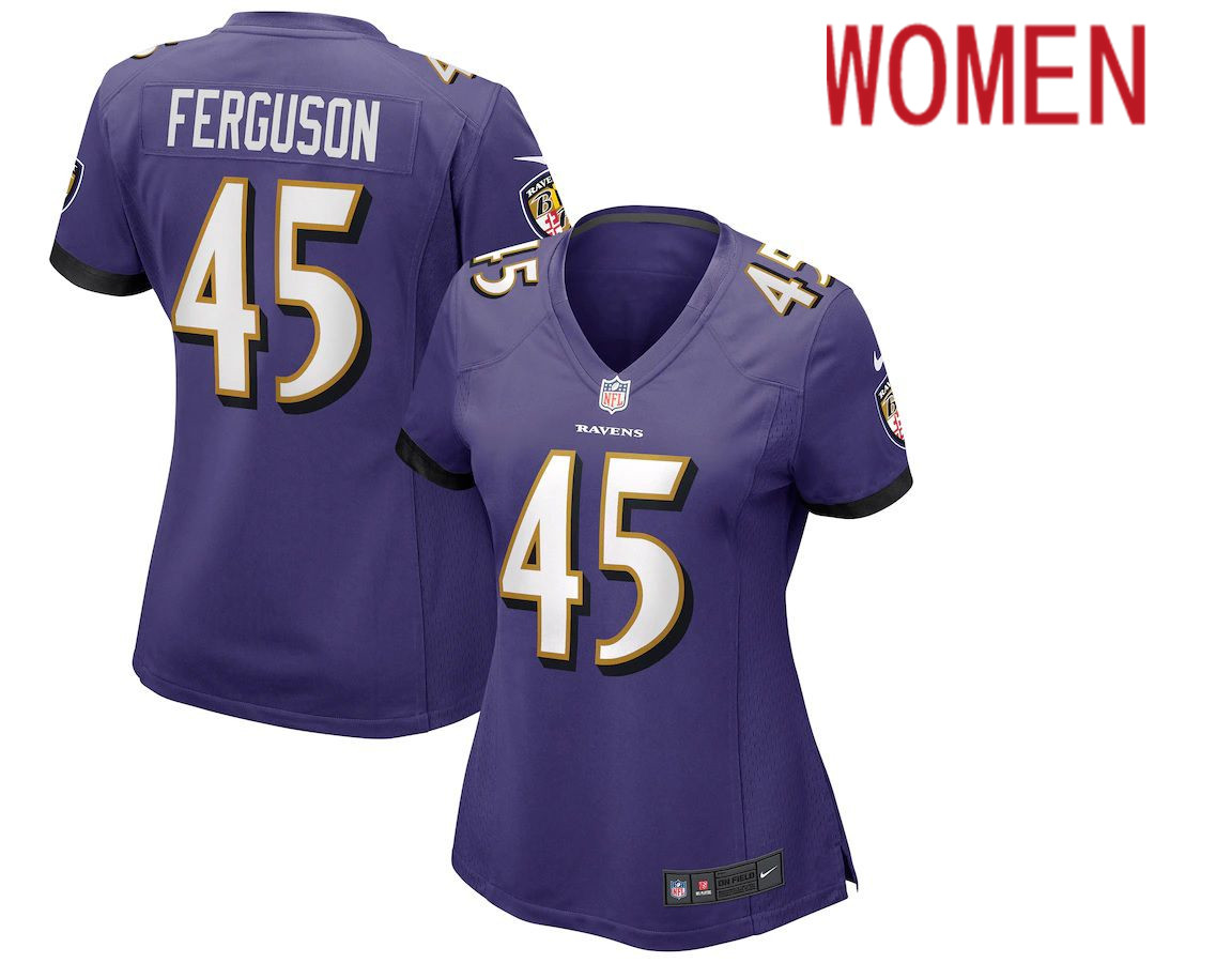 Women Baltimore Ravens #45 Jaylon Ferguson Nike Purple Game NFL Jersey